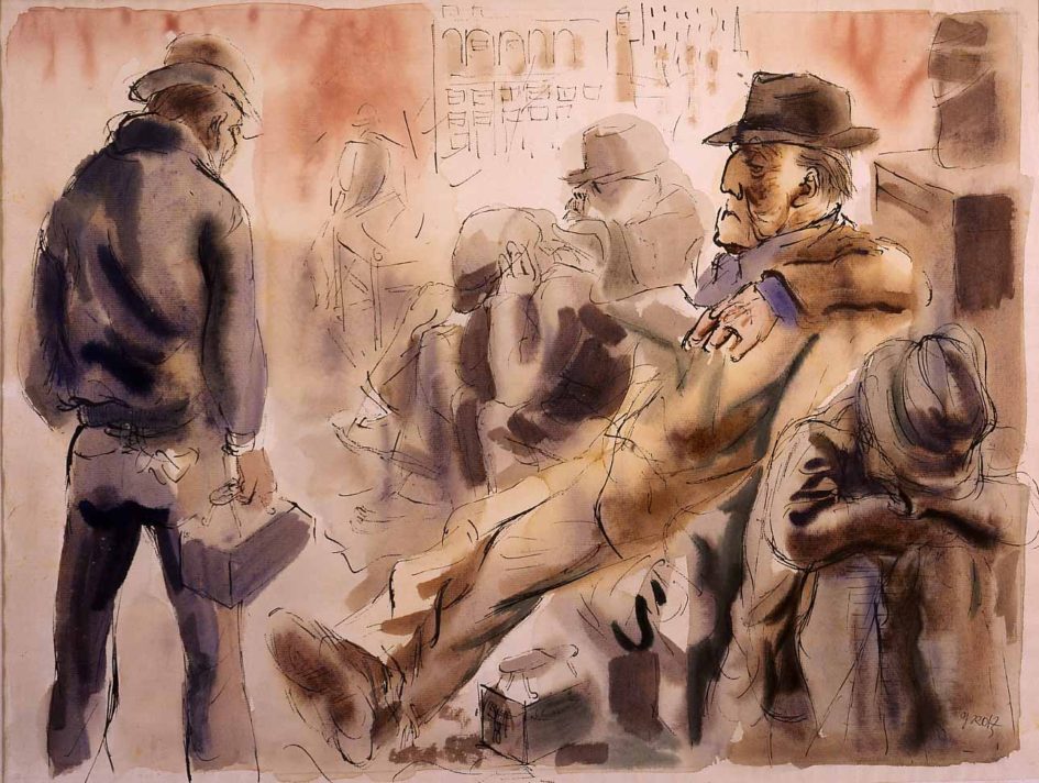 Pintura de George Grosz, desempleado