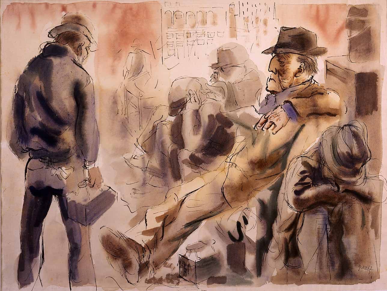 Pintura de George Grosz, desempleado